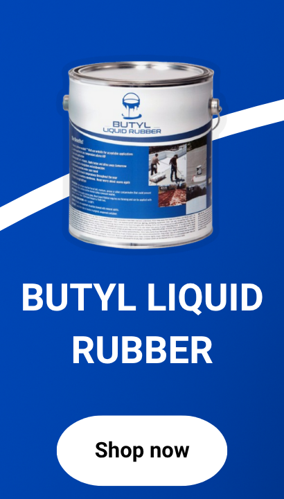 Butyl Liquid Rubber roof coating can with shop now button