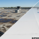 Before and after flat roof with liquid rubber roof coating applied