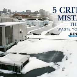 EPDM roof coating failure caused by winter conditions and improper roof coating application