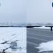 A comparison of liquid rubber and acrylic roof coatings showing durability against ice and snow on a flat roof.